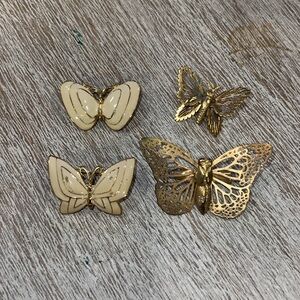 🦋Vintage Butterfly Brooches (set of 4)
